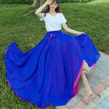 Dance Chiffon Long Women Elegant Casual High Waist Boho Beach Maxi Skirts Wear On Both Sides