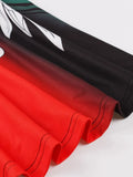 Gradient Color Black and Red Halloween Party Dresses for Women Spaghetti Strap V Neck Fit and Flare Sexy Dress