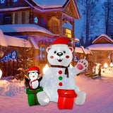 6 Ft Christmas Inflatable Polar Bear Penguin Outdoor Decoration with  LED Light Up Blow Up Yard Decoration for Xmas decor