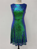 V-neck Sleeveless Short Sleeve Prom Mini Sequins Party Dress Shinning A-line Sexy Robe