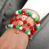 Bohemian Stretch Beads Bracelets for Women Christmas Multilayered Stackable Bracelet Set Girls Multicolor Charm Jewelry Gift