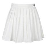 90s Embroidery White Pleated Skirt Short Woman Elastic Waist Solid Mini Skater Sexy Mircro Summer Gothic Tennis Skirt Streetwear