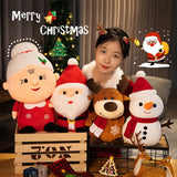 23-50cm Cute Santa Claus Snowman Elk Granny Plush Toys Christmas Decor Dolls Stuffed Soft for Baby Kids Gift