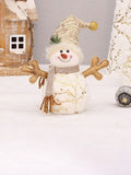 Christmas Long Plush Printed Fabric Pointed Hat Round Hat Snowman Doll New Christmas Gift Decorations