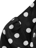 Sweetheart Neck 3/4 Length Sleeve Autumn Polka Dot Vintage Dress Birthday Outfits Women Party Midi Swing Dresses