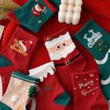 Christmas Autumn And Winter Cute Mid Tube Socks New Year Cartoon Tide Japanese Primitive Year Elk Christmas Gift Socks