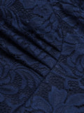V-Neck High Waist Lace Elegant Party Vintage Midi Dresses for Women Short Sleeve Summer Style Pleated Swing Dress
