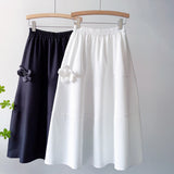 Women Slim A-Line Sweet Elegant Floral Elastic High Waist Tutu Bud Skirts Outwear