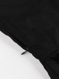 Contrast Tartan Collar and Cuff 1950s Vintage Black Button Up Elegant Women 95% Cotton Swing Midi Dresses