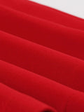 Notched Collar Double Breasted Red Elegant High Waist Office Ladies Dresses Women Vintage Summer Midi Dress