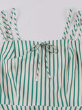 Summer Vintage Beach Dress Vacation Outfits for Women Spaghetti Strap Bow Front Polka Dot Fit and Flare Dresses