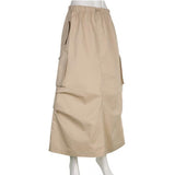 Vintage Long Cargo High Waist Pockets Harajuku Skirts
