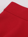 Red Casual High Waist A Line Mini Tennis Skirt Spring Summer Women Contrast Tape Hem School Girl Skater Skirts