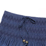 Summer High Waist Long Solid Party Floor-Length Jean Women Denim Pleated Maxi Skirts