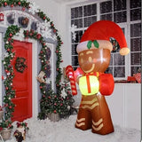 LED Lights 2.4M Christmas Outdoors Gingerbread Man Inflatable Model Party Courtyard Props Festival Decoration Gift