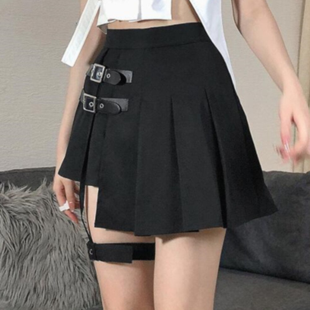 Pastel Goth Punk Mini Pleated Skirts Vintage 90s Academia Aesthetic Cyber y2k Skirt