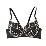 2022 Crop Top Detachable Strap Short Sexy Show Bra Beaded Rhinestones Women Cropped Nightclub Party Corset Push Up Bustier