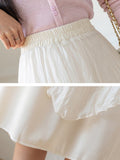 Women Casual Long Korean Style Asymmetrical All-match High Waist Ladies Elegant A-line Skirt