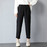 Temperament Casual Women Loose Slim Overalls High Waist Radish Bottoms Pants