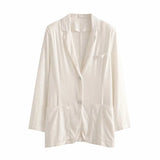 Colorful Thin Cotton Linen Loose Casual Suit Ladies Long-sleeved Single-breasted Cardigan Jacket