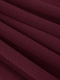 Square Neck Short Sleeve Solid Plain Vintage Pleated Dress Summer Elegant Women Belted Midi Length Retro Clothes