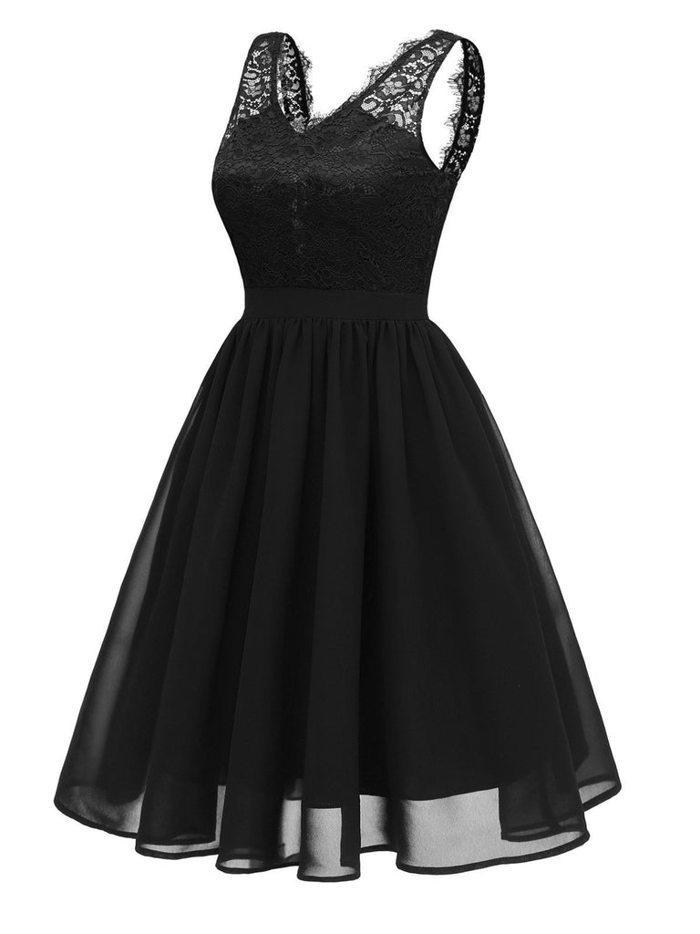 1950s Lace Patchwork Swing Dress FashionLoveHunter 1950s Lace Patchwork Swing Dress FashionLoveHunter