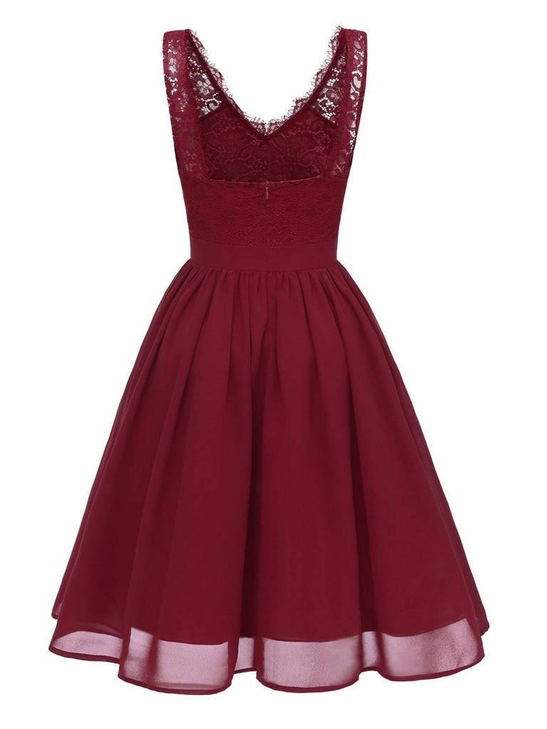 1950s Lace Patchwork Swing Dress FashionLoveHunter 1950s Lace Patchwork Swing Dress FashionLoveHunter