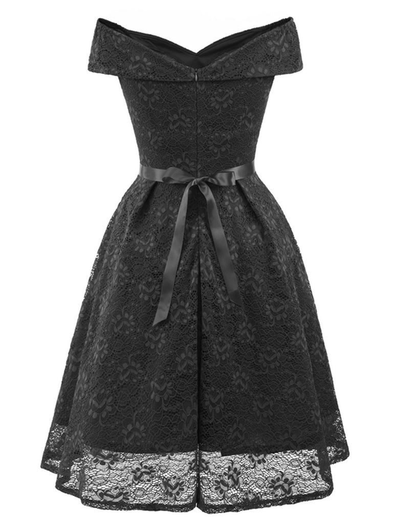 1950s Lace Off Shoulder Dress – FashionLoveHunter