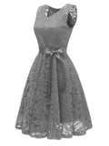 Special 1950s Lace Floral Bow Dress