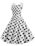 1950s Spaghetti Strap Polka Dot Dress