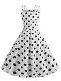 1950s Spaghetti Strap Polka Dot Dress