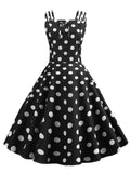 1950s Spaghetti Strap Polka Dot Dress