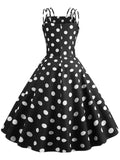 1950s Spaghetti Strap Polka Dot Dress