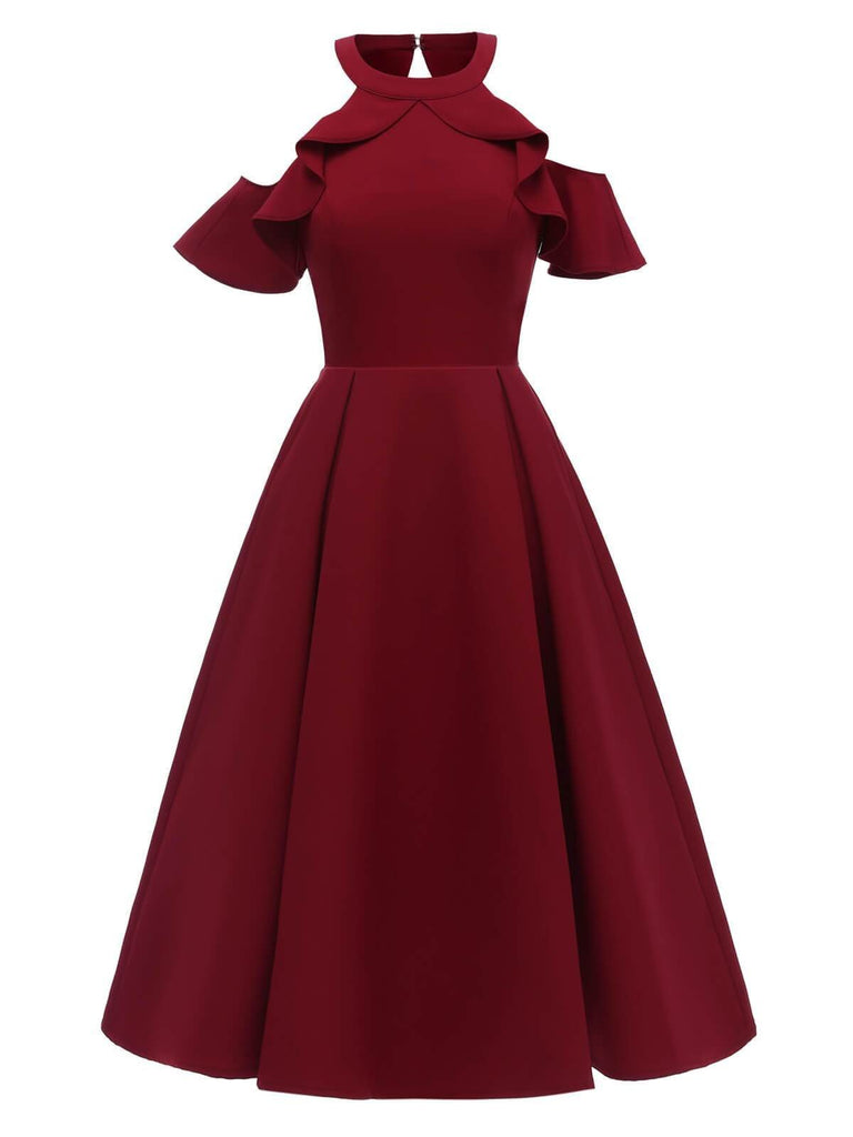 1950s Cold Shoulder Wedding Guest Dress – FashionLoveHunter 1950s Cold Shoulder Wedding Guest Dress – FashionLoveHunter