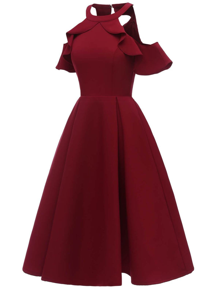 1950s Cold Shoulder Wedding Guest Dress FashionLoveHunter 1950s Cold Shoulder Wedding Guest Dress FashionLoveHunter