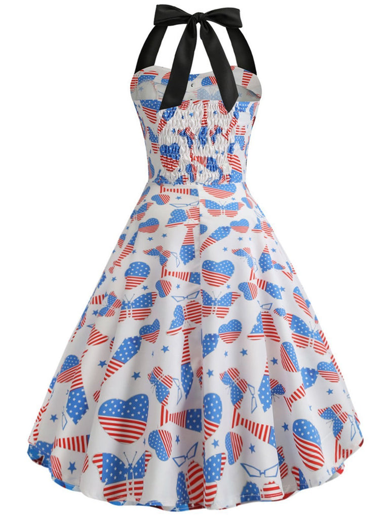 1950s American Flag Halter Dress
