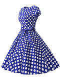 1950s Polka Dot Belted Swing Dress