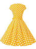 1950s Polka Dot Belted Swing Dress