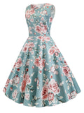 1950s Floral Sleeveless Swing Dress