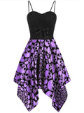 1950s Halloween Skull Lace-up Strap Dress