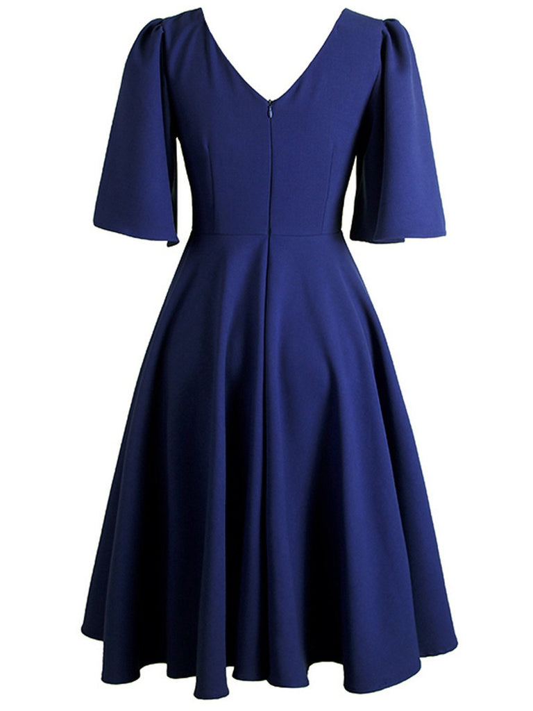 1950s Front Pleated Swing Dress