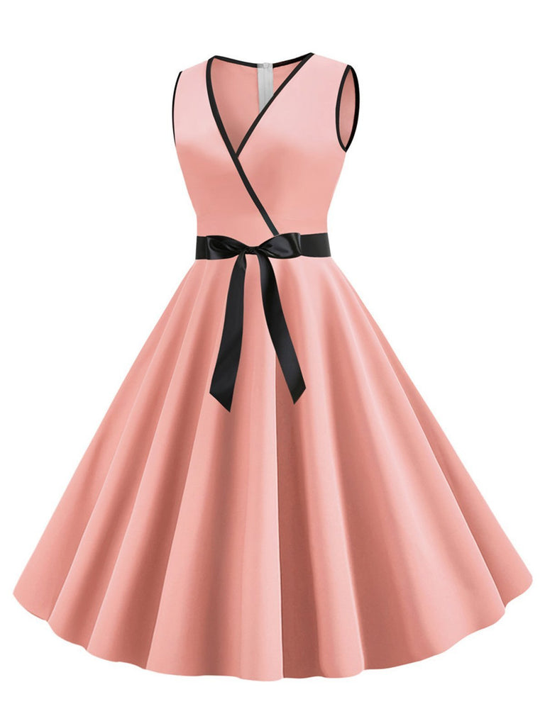 1950s Lace Up Swing Dress