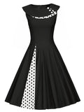 1950s Polka Dot Patchwork Swing Dress