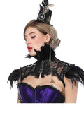 Halloween Steampunk Feather Lace Shawl