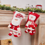 1pc Christmas Stockings Santa Claus Sock Xmas Gift For Kids Snowman Candy Bags Christmas Tree Ornament Decoration