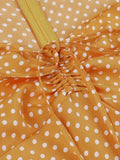 Tie Sweetheart Neck Polka Dot Vintage Women Summer Dress High Waist Retro Ladies Casual 1950s Style Dresses