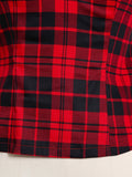 Square Neck Red Plaid Vintage Blouse Women 50s Clothes Button Front Cap Sleeve Summer Cropped Tops and Blouses