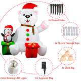 6 Ft Christmas Inflatable Polar Bear Penguin Outdoor Decoration with  LED Light Up Blow Up Yard Decoration for Xmas decor