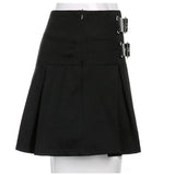 Gothic Egirl Punk Mall Goth High Waist Pleated Skirts Y2K Streetwear Grunge Black Mini Skirt Dark Academia Clothes