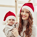 Children Christmas Knitted Hat Cute Adult Soft Christmas Hat Santa Claus New Year Party Gift Christmas Decoration Cosplay